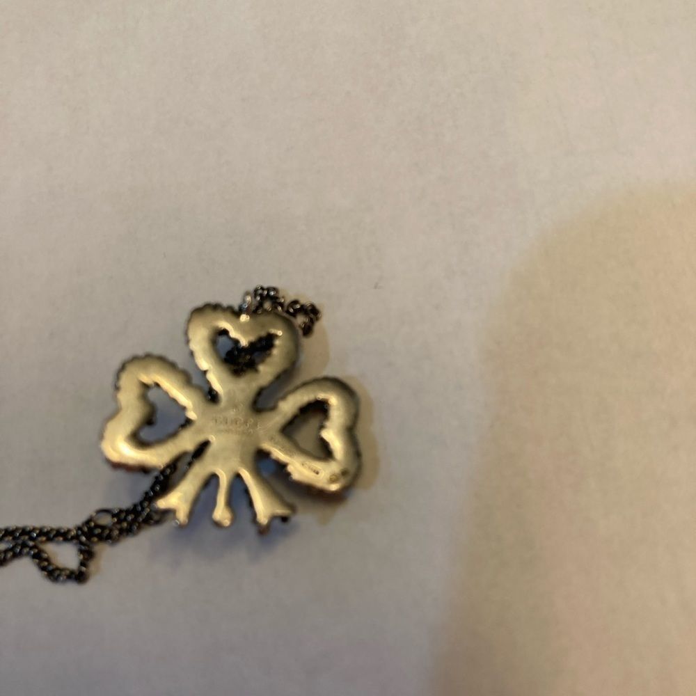 Gucci Sterling Silver Pendant Necklace New authentic clover - Picture 7 of 11